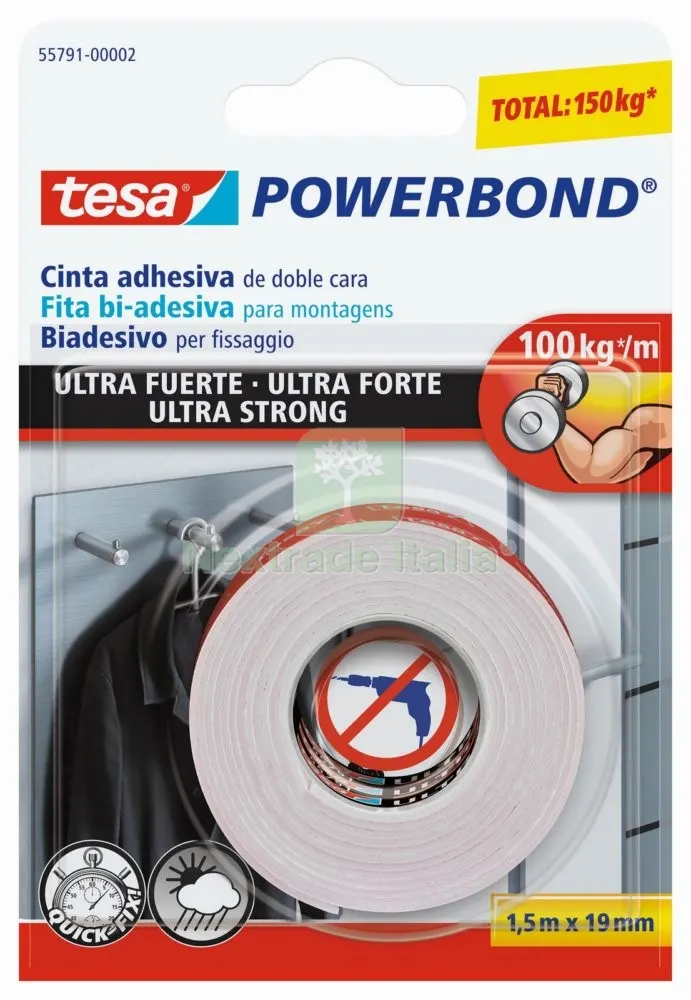 12PZ NASTRO BIADESIVO TESA POWERBOND ML.1,5X19MM. — Adesivi e sigillanti — rif. FERX.17366