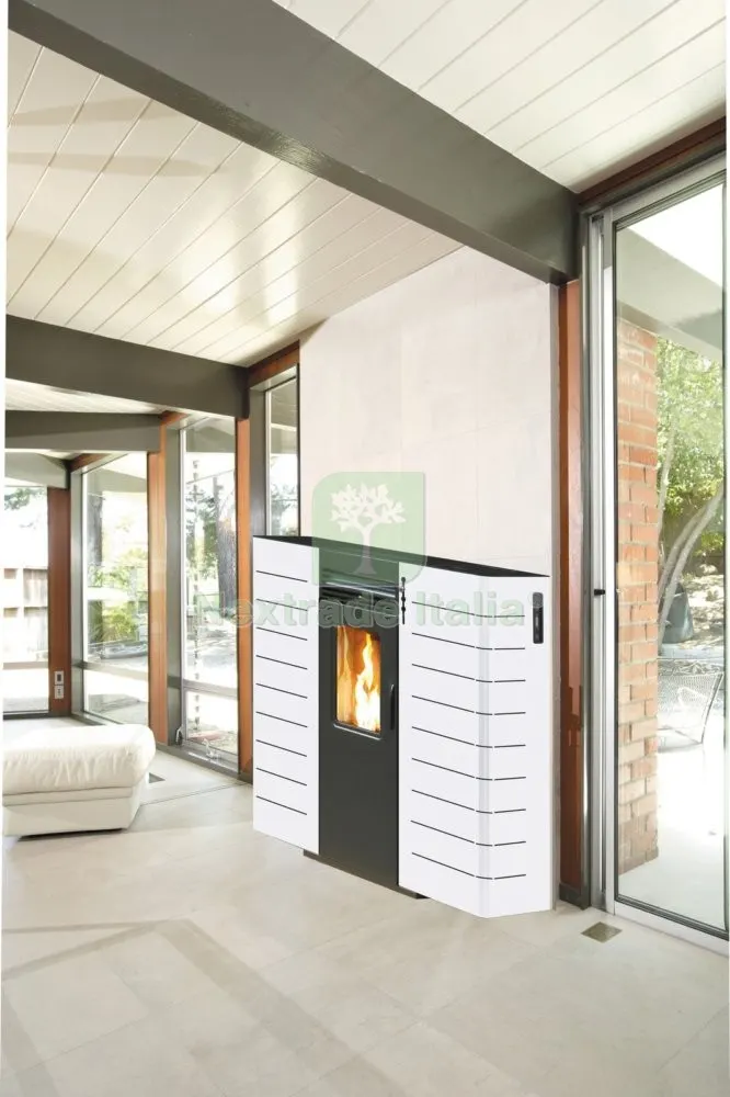 Stufa Pellet King Slim Canalizzata KW10 Bianca — Stufe e camini — rif. FERX.17379 Stufa Pellet King Slim Canalizzata KW10 Bianca — Stufe e camini — rif. FERX.17379