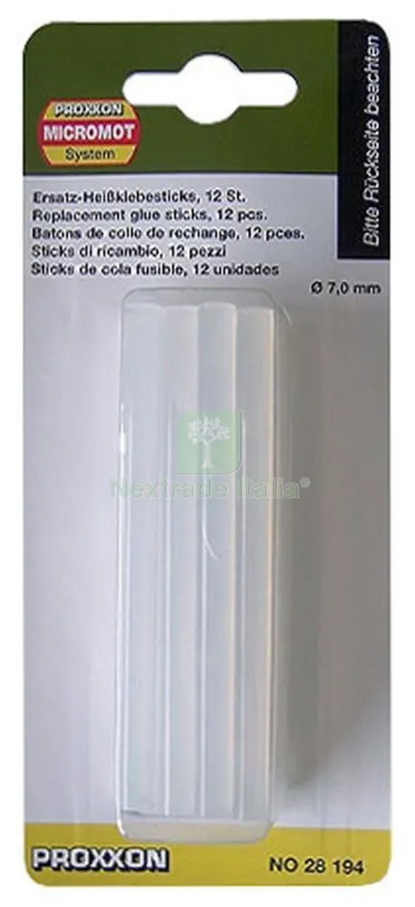 PROXXON 28194 STICKS COLLA MM.7 (PZ.12) — Adesivi e sigillanti — rif. FERX.17520 PROXXON 28194 STICKS COLLA MM.7 (PZ.12) — Adesivi e sigillanti — rif. FERX.17520