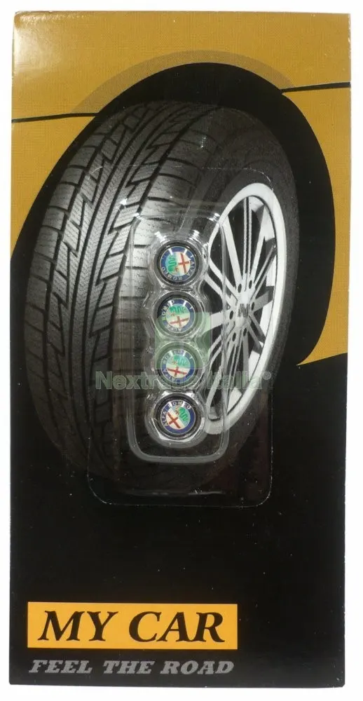 10BLISTER SET 4 TAPPI VALVOLE PNEUMATICI ALFA ROMEO — Rubinetti e valvole — rif. FERX.17670
