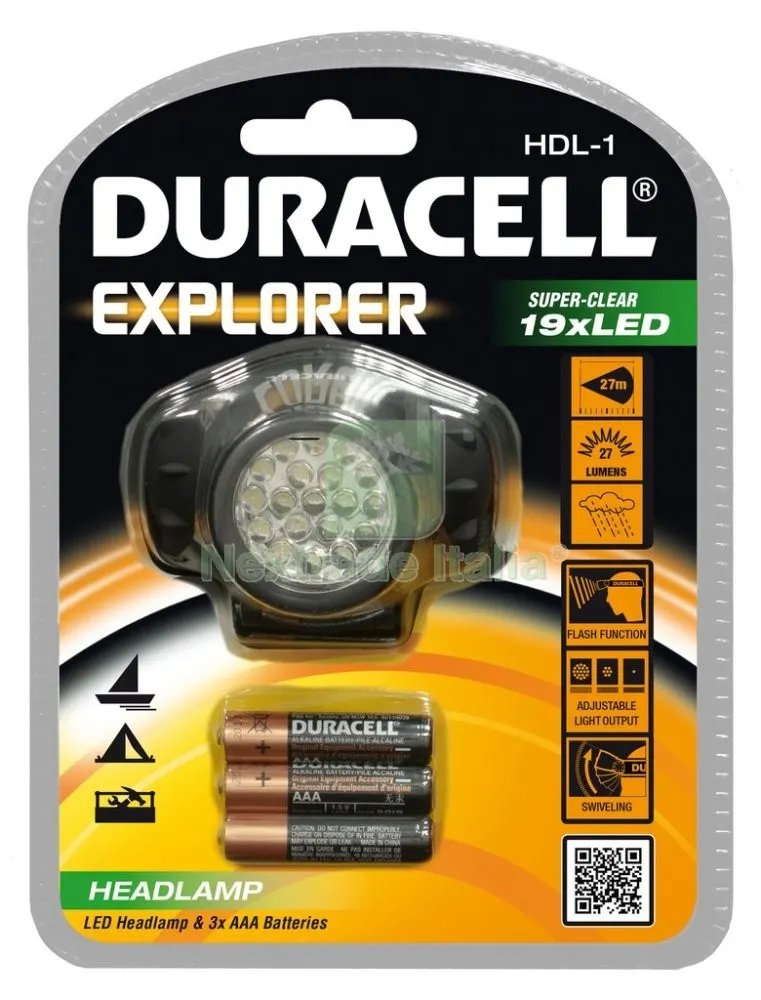 Duracell Torcia Explorer HDL-1 3AAA Incluse — Batterie e caricabatterie — rif. FERX.18093 Duracell Torcia Explorer HDL-1 3AAA Incluse — Batterie e caricabatterie — rif. FERX.18093