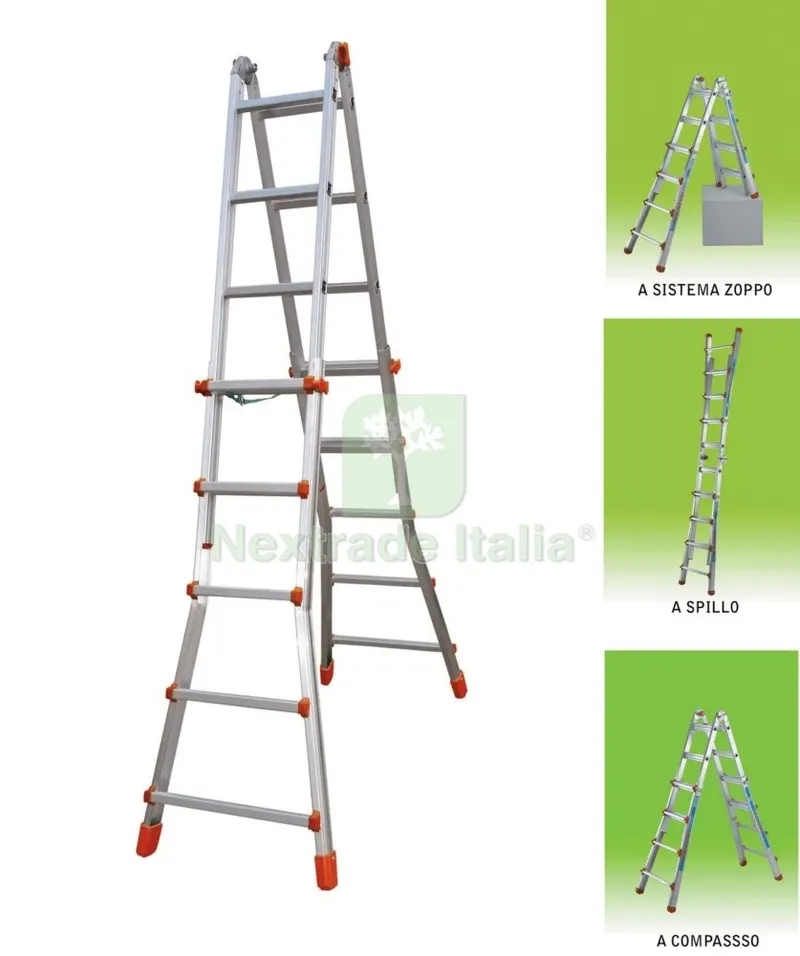 Scala Alluminio Multiuso 5+5 Gradini 5,20 M — Casalinghi e organizzazione — rif. FERX.1827