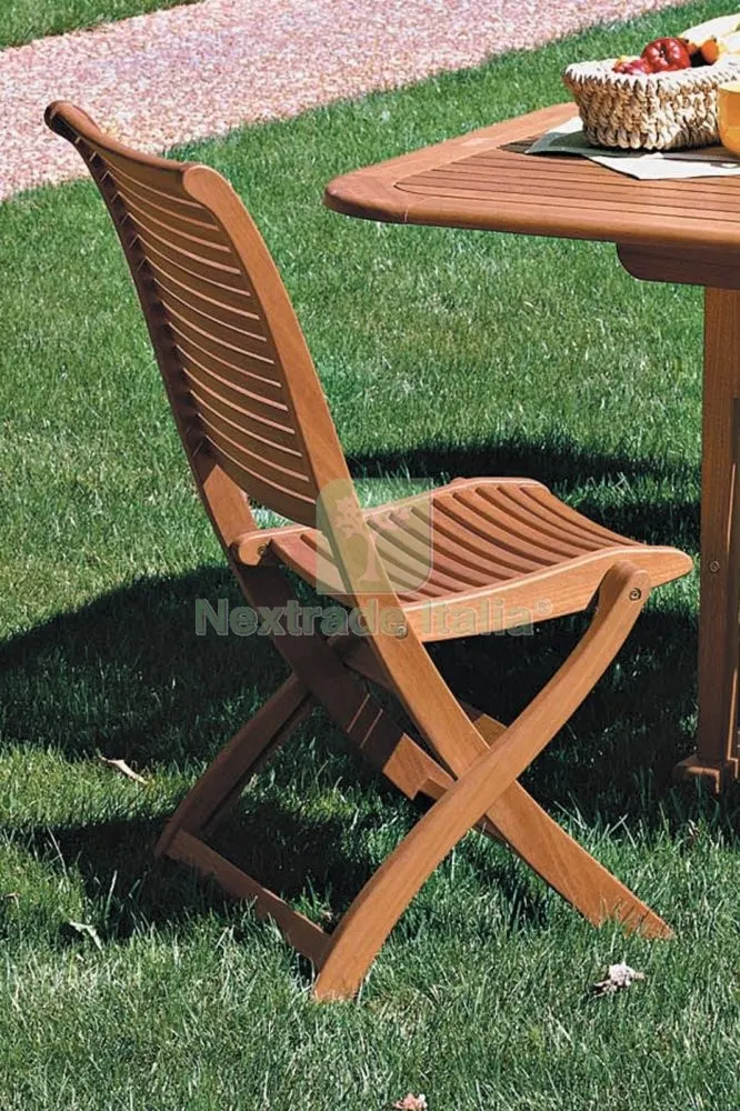 2PZ Sedia "riviera" in Legno Balau Finitura AD Olio CM 63X53X95 H — Arredo — rif. FERX.18306