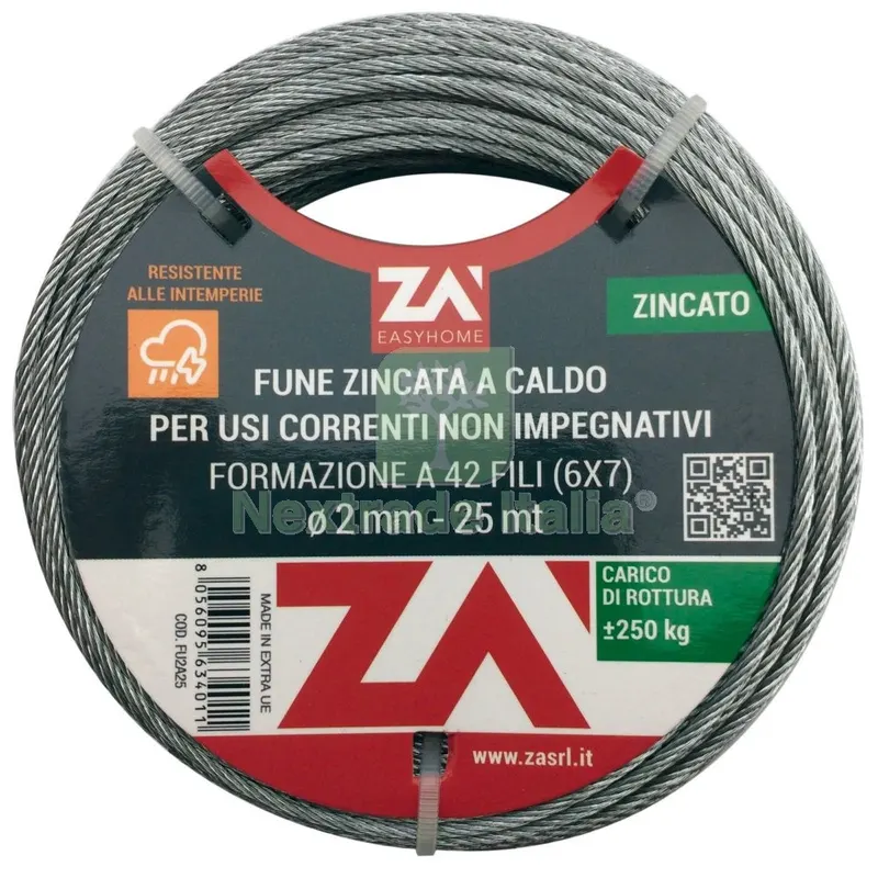 CAVETTO ACCIAIO 49F CON ANIMA IN ACCIAIO DIAM.1,8 MT 9 — Fili, cavetti e catene metalliche — rif. FERX.1839 CAVETTO ACCIAIO 49F CON ANIMA IN ACCIAIO DIAM.1,8 MT 9 — Fili, cavetti e catene metalliche — rif. FERX.1839