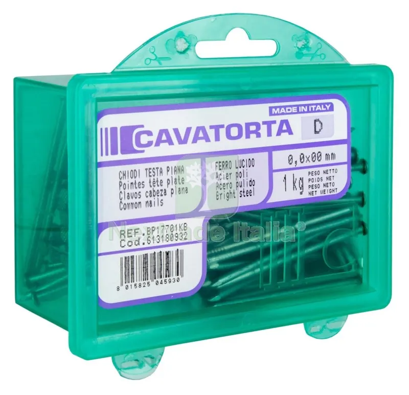 SCATOLA DA KG.1 CHIODI TESTA PIANA(2,0) 13X30 — Casalinghi e organizzazione — rif. FERX.18418 SCATOLA DA KG.1 CHIODI TESTA PIANA(2,0) 13X30 — Casalinghi e organizzazione — rif. FERX.18418