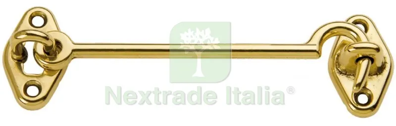25PZ GANCI FERMAFINESTRE OTTONE MM.120 — Ferramenta porte e finestre — rif. FERX.1857