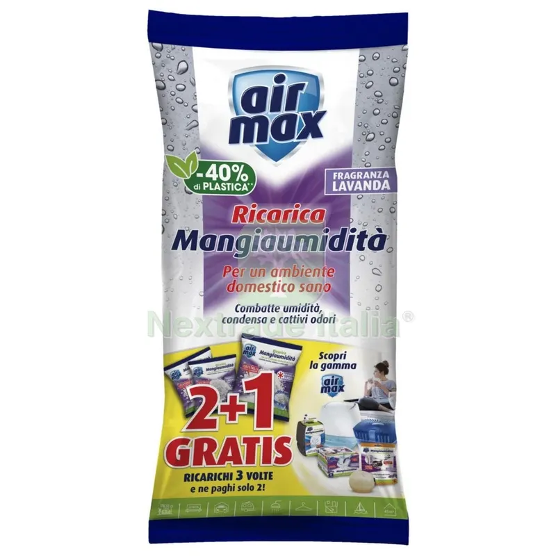 12PZ Airmax Assorbiumidita RIC. Sali Lavanda 450 G 3 PZ — Casalinghi e organizzazione — rif. FERX.18642 12PZ Airmax Assorbiumidita RIC. Sali Lavanda 450 G 3 PZ — Casalinghi e organizzazione — rif. FERX.18642