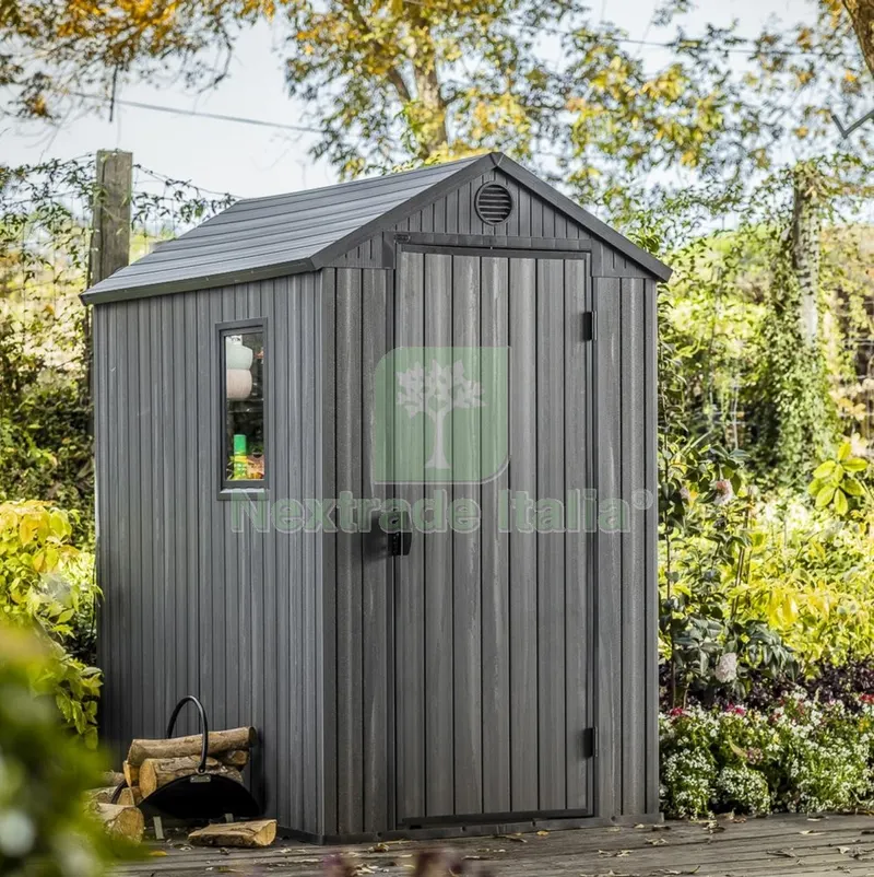 Casetta Keter Darwin Effetto Legno Grey CM. 125,8X184,5X205H — Tempo libero outdoor — rif. FERX.1878 Casetta Keter Darwin Effetto Legno Grey CM. 125,8X184,5X205H — Tempo libero outdoor — rif. FERX.1878