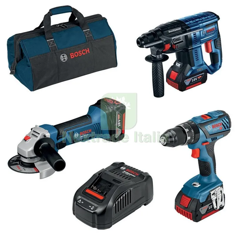 Bosch-B Superkit BATTERIA18V TRAPANO+SMERIGLIATRICE+MARTELLO+4 BATTERIE4,0+CARIC — Smerigliatrici e seghe — rif. FERX.1899 Bosch-B Superkit BATTERIA18V TRAPANO+SMERIGLIATRICE+MARTELLO+4 BATTERIE4,0+CARIC — Smerigliatrici e seghe — rif. FERX.1899