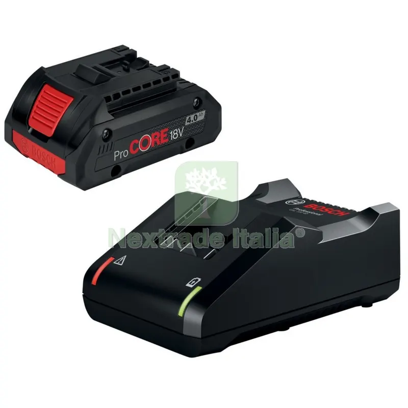 BOSCH-B KIT 1 BATTERIA 18V-4.0 Ah + CARICABATTERIE — Batterie e caricabatterie — rif. FERX.1910