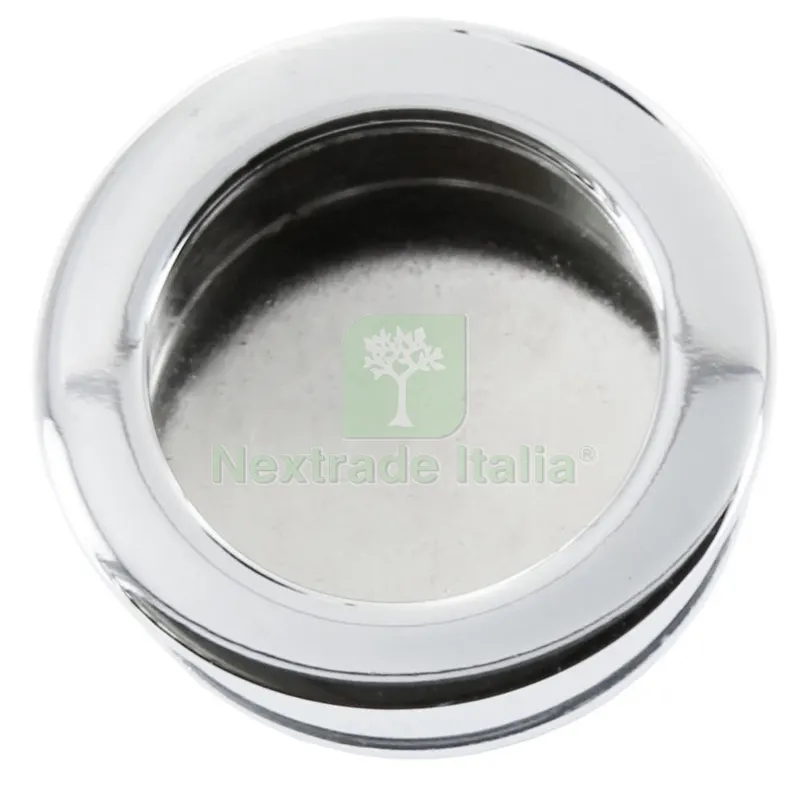 6PZ Nicchie Tonde x Antine Scorrevoli MM.26 in Ottone, Finitura Cromo Lucido — Maniglie e pomelli — rif. FERX.19362 6PZ Nicchie Tonde x Antine Scorrevoli MM.26 in Ottone, Finitura Cromo Lucido — Maniglie e pomelli — rif. FERX.19362