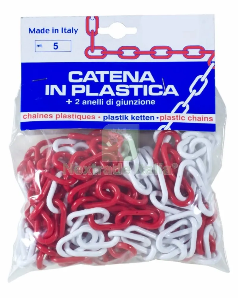 PL CATENA PLASTICA BIANCO/ROSSO D.6 DA 5 M — Tubi e raccordi — rif. FERX.19423