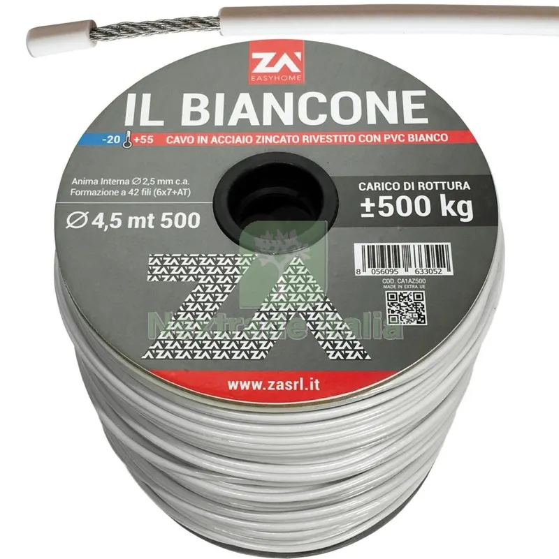 500ML FILO STENDIBIANCHERIA BIANCONE ZINCATO 4,5 MM — Stendibiancheria e bucato — rif. FERX.19433