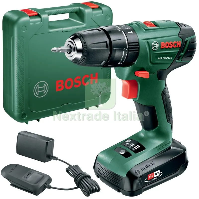 Bosch-V 18VP Trapano Avvitatore + 1 Batteria 1,5Ah PSB 1800 LI-2 Kit — Trapani e avvitatori — rif. FERX.2006 Bosch-V 18VP Trapano Avvitatore + 1 Batteria 1,5Ah PSB 1800 LI-2 Kit — Trapani e avvitatori — rif. FERX.2006