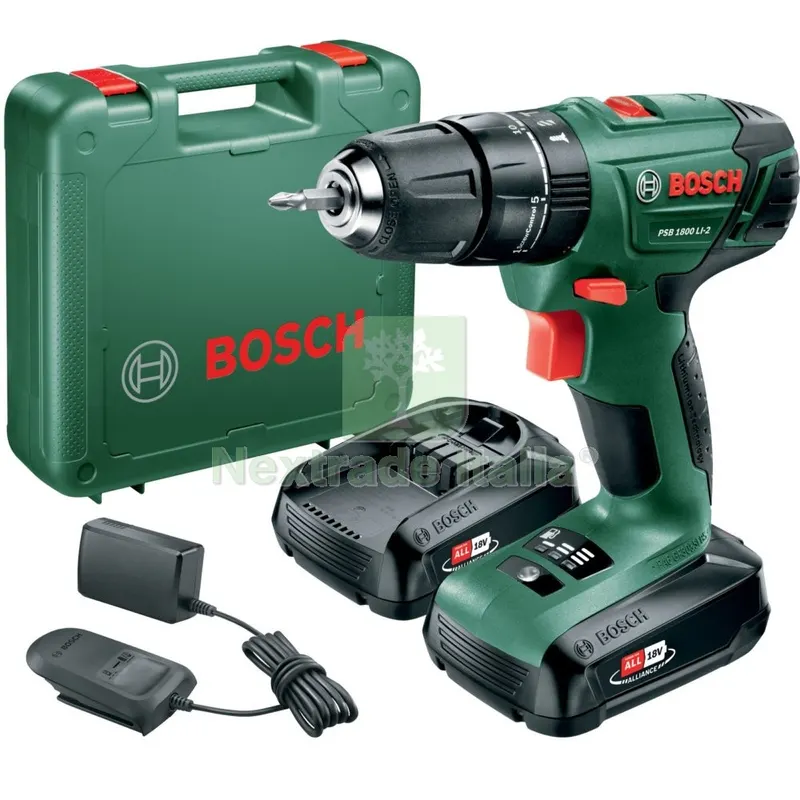 Bosch-V 18VP Trapano AVVITATORE+2 Batterie 1,5Ah PSB 1800 LI-2 Kit — Trapani e avvitatori — rif. FERX.2007 Bosch-V 18VP Trapano AVVITATORE+2 Batterie 1,5Ah PSB 1800 LI-2 Kit — Trapani e avvitatori — rif. FERX.2007