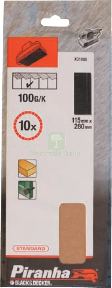 PIRANHA X31030 10 FOGLI FORATI 115X280 GR.150 — Tubi e raccordi — rif. FERX.20269