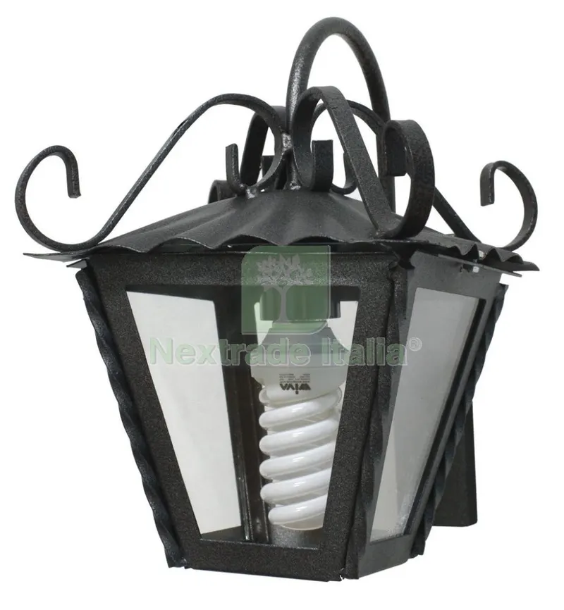 4PZ Lanterna Ferro Battuto con Braccio MOD.GARDEN — Illuminazione — rif. FERX.20498 4PZ Lanterna Ferro Battuto con Braccio MOD.GARDEN — Illuminazione — rif. FERX.20498
