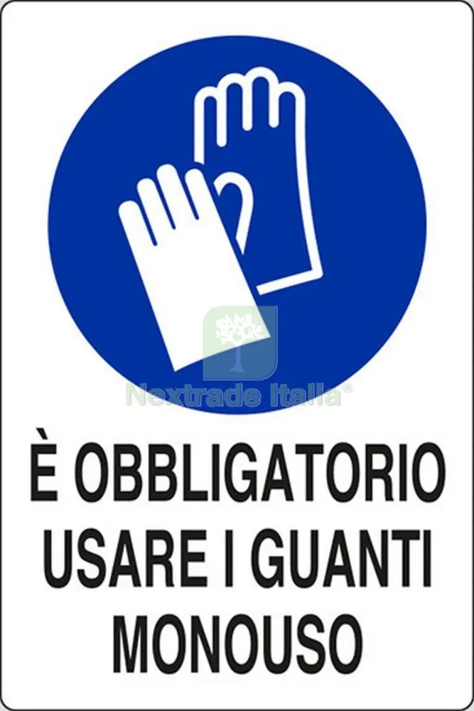10PZ TARGA 20X30 OBBLIGO USARE GUANTI MONOUSO — Guanti da lavoro — rif. FERX.2070 10PZ TARGA 20X30 OBBLIGO USARE GUANTI MONOUSO — Guanti da lavoro — rif. FERX.2070