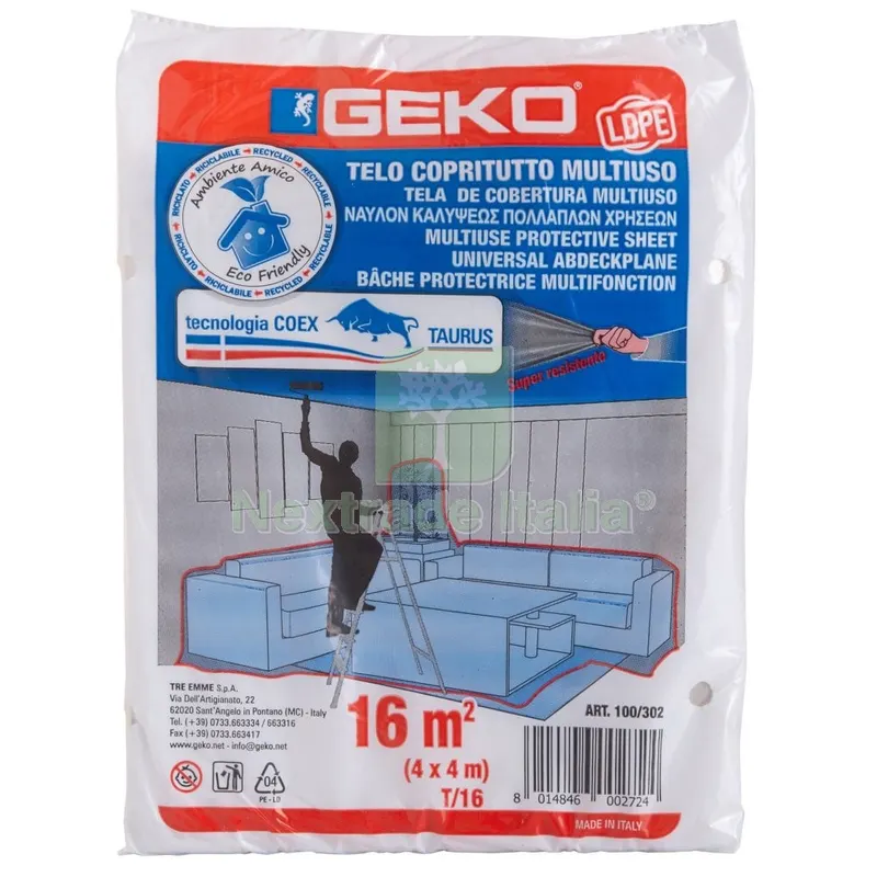 80PZ TELONE COPRITUTTO POLIETILENE 4X 4 M 200 G CA — Teli e film di protezione — rif. FERX.2073 80PZ TELONE COPRITUTTO POLIETILENE 4X 4 M 200 G CA — Teli e film di protezione — rif. FERX.2073