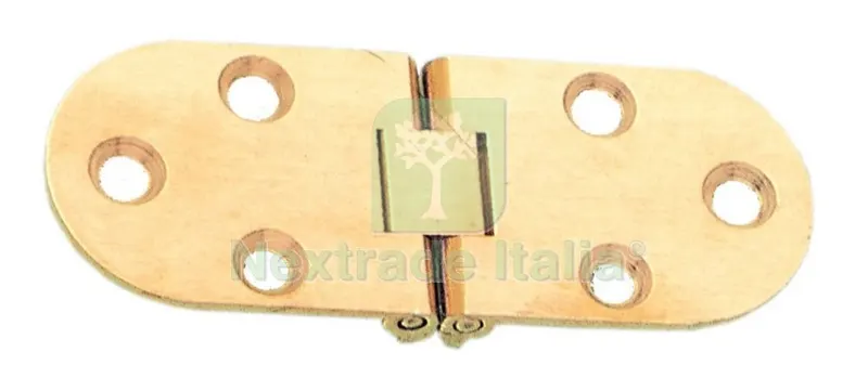 24PZ Cerniera Biscotto con Fermo Ottone Satinato — Cerniere e cardini — rif. FERX.20802 24PZ Cerniera Biscotto con Fermo Ottone Satinato — Cerniere e cardini — rif. FERX.20802