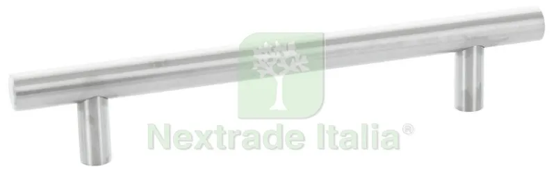10PZ Maniglia ART. E7019 in Acciaio Inox Spazzolato MM.128 — Maniglie e pomelli — rif. FERX.20817