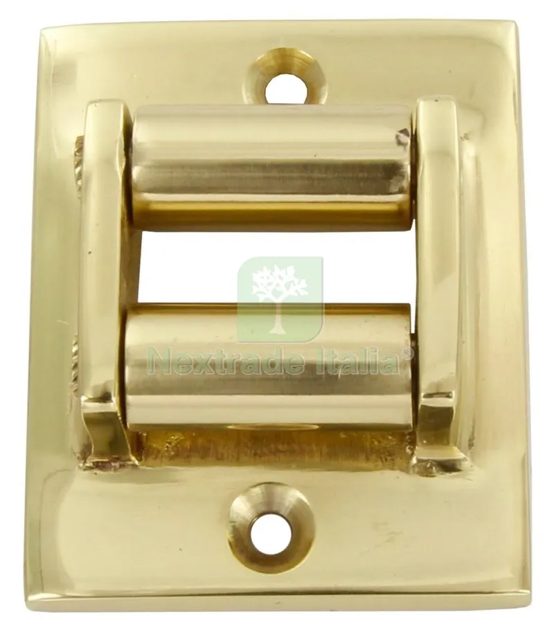 10PZ Guidacinghia Rettangolare Ottone Lucido — Ferramenta per legno e mobili — rif. FERX.21862