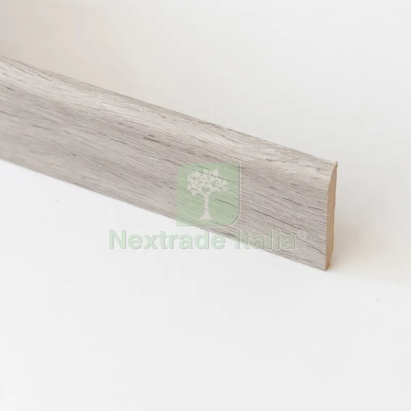10PZ Battiscopa 70X10 MM MDF 240 CM Rovere Grigio — Profili e angolari decorativi — rif. FERX.2211