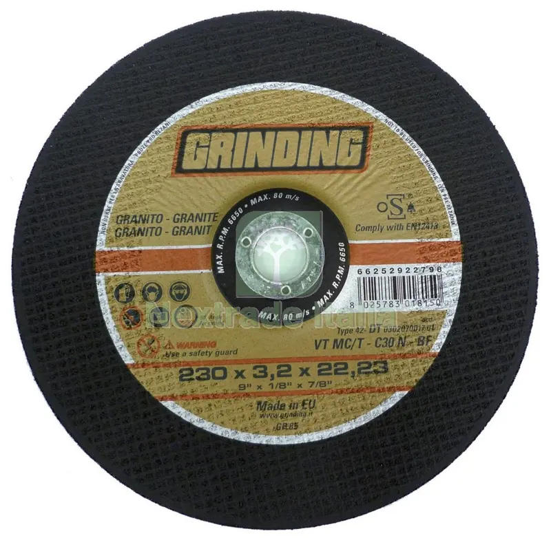 GRINDING DISCO PER GRANITO DIAMETRO 230X3,2 VTMC/T — Punte, frese e dischi — rif. FERX.2235