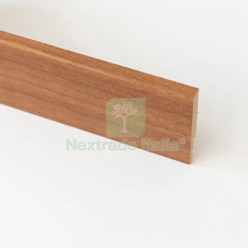 5PZ Battiscopa in MDF Noce Tanganica MM.11/14X80X2400 — Profili e angolari decorativi — rif. FERX.2236