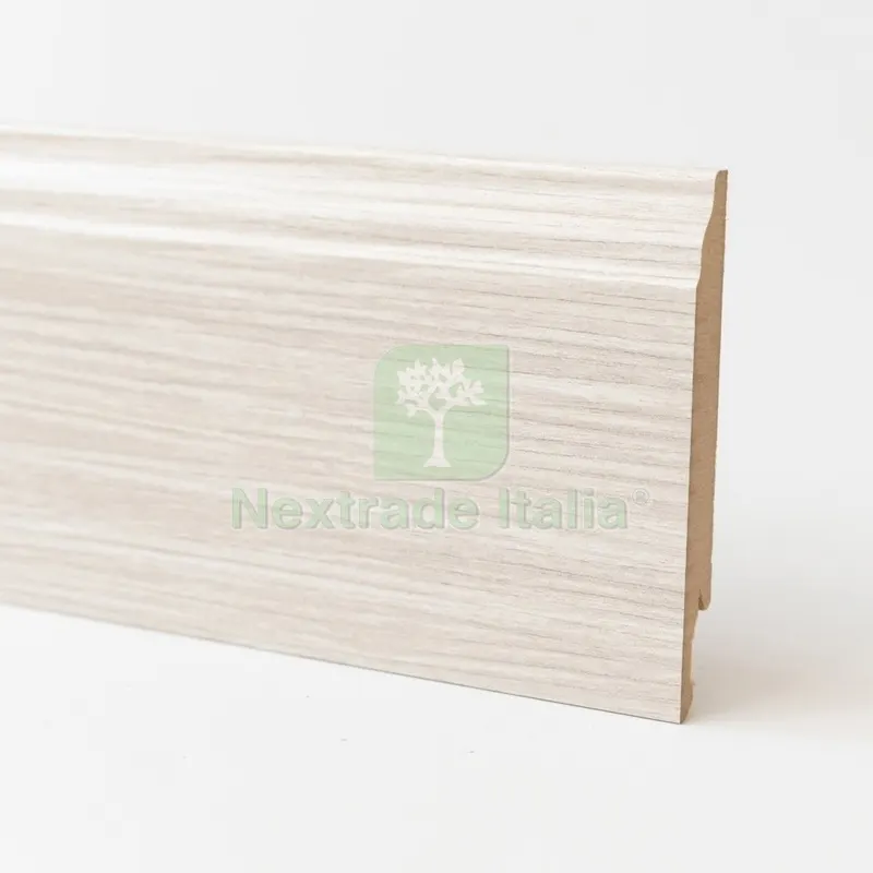 5PZ Battiscopa 120X14 MDF Barocco 240 CM Rovere Sbiancato — Profili e angolari decorativi — rif. FERX.2253 5PZ Battiscopa 120X14 MDF Barocco 240 CM Rovere Sbiancato — Profili e angolari decorativi — rif. FERX.2253