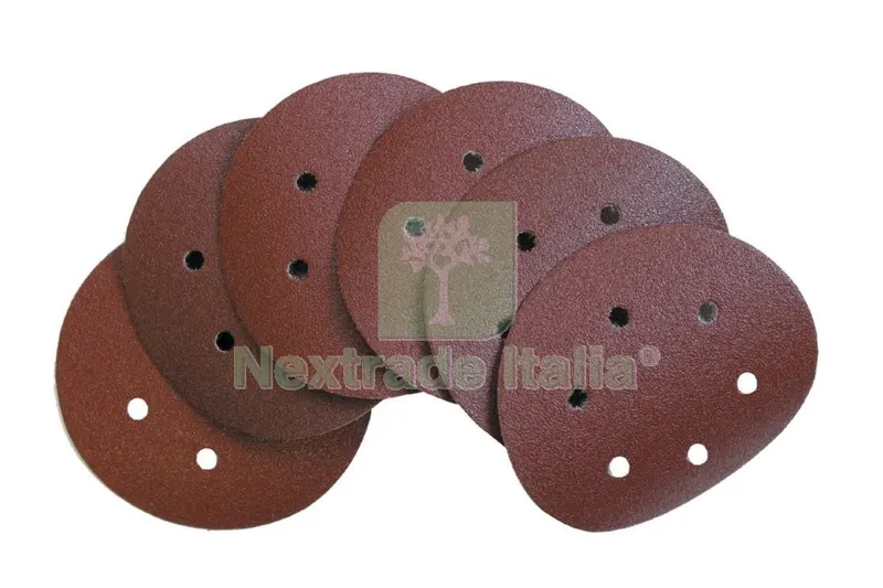 100PZ DISCHI ABRASIVI VELCRATI 6 FORI MM.150 GR.120 — Abrasivi e mole — rif. FERX.22661 100PZ DISCHI ABRASIVI VELCRATI 6 FORI MM.150 GR.120 — Abrasivi e mole — rif. FERX.22661