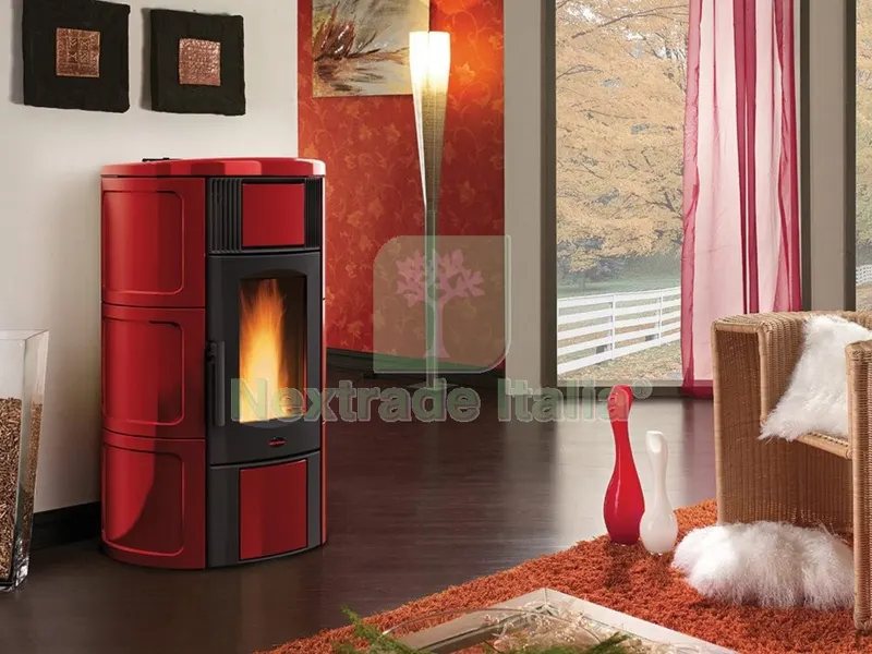 Stufa Pellet 20 KW Iside Idro H15 Ceramica Bordeaux — Stufe e camini — rif. FERX.22711