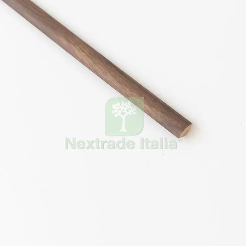 5PZ QUARTO DI TONDO 14X14 MM MDF 240 CM NOCE SCURO — Profili e angolari decorativi — rif. FERX.2287