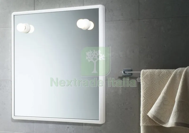 Gedy 8001 Specchio con Luci 55X60 CM Bianco — Scarichi e sifoni — rif. FERX.22993 Gedy 8001 Specchio con Luci 55X60 CM Bianco — Scarichi e sifoni — rif. FERX.22993