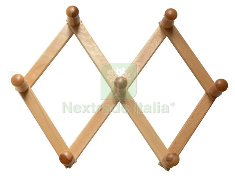 2PZ Appendiabiti Estensibile a 7 Ganci Naturale — Casalinghi e organizzazione — rif. FERX.23028 2PZ Appendiabiti Estensibile a 7 Ganci Naturale — Casalinghi e organizzazione — rif. FERX.23028