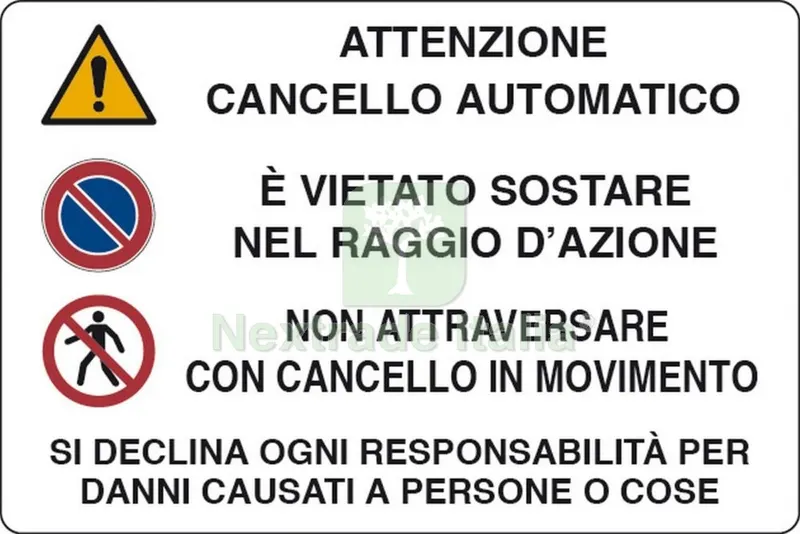 10PZ Targa Segnaletica Attenzione Cancello Automatico — Utensili e segnaletica — rif. FERX.23232