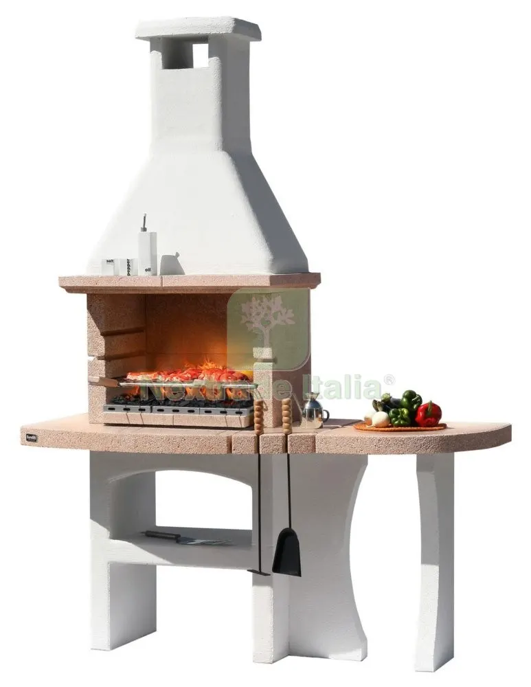 Barbecue in Muratura MOD.DUBAI Crystal in Cemento,con Cappa CM 170X71X231H — Tempo libero outdoor — rif. FERX.2343