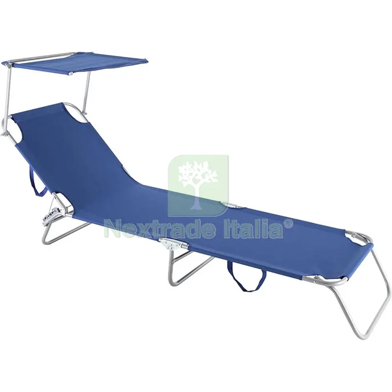 Lettino con Parasole MOD. Rimini-Bleu B — Tempo libero outdoor — rif. FERX.2406 Lettino con Parasole MOD. Rimini-Bleu B — Tempo libero outdoor — rif. FERX.2406
