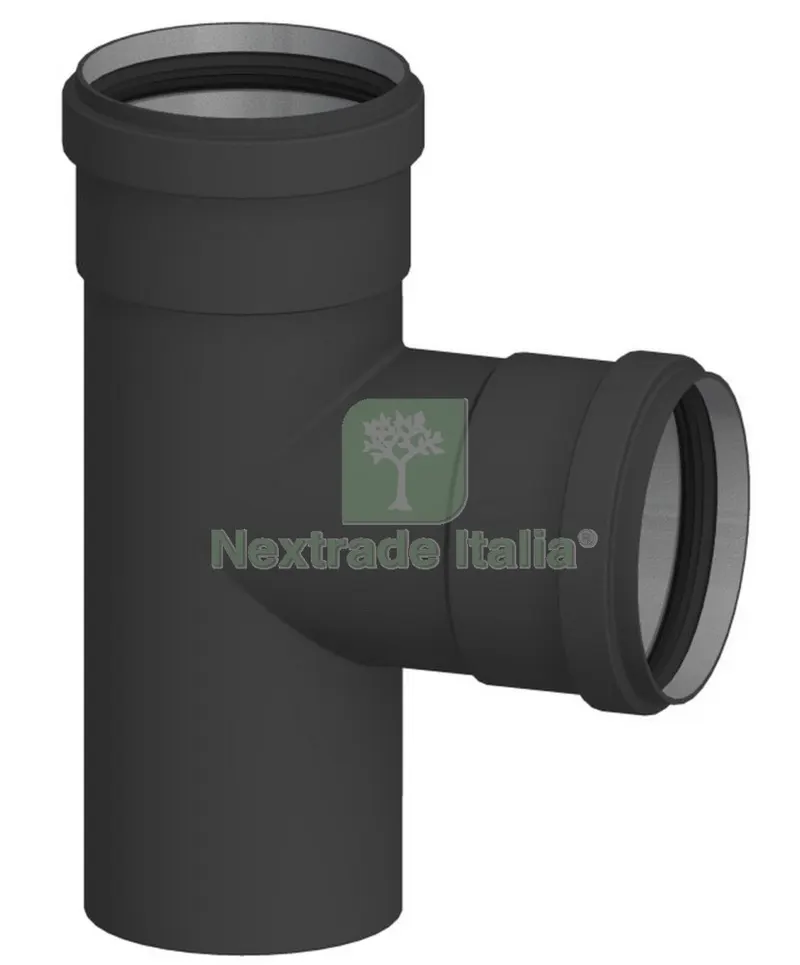 RACCORDO A T IN ALLUMINIO PRESSOFUSO NERO DIAMETRO 80FFM X PELLET — Tubi e raccordi — rif. FERX.24241 RACCORDO A T IN ALLUMINIO PRESSOFUSO NERO DIAMETRO 80FFM X PELLET — Tubi e raccordi — rif. FERX.24241