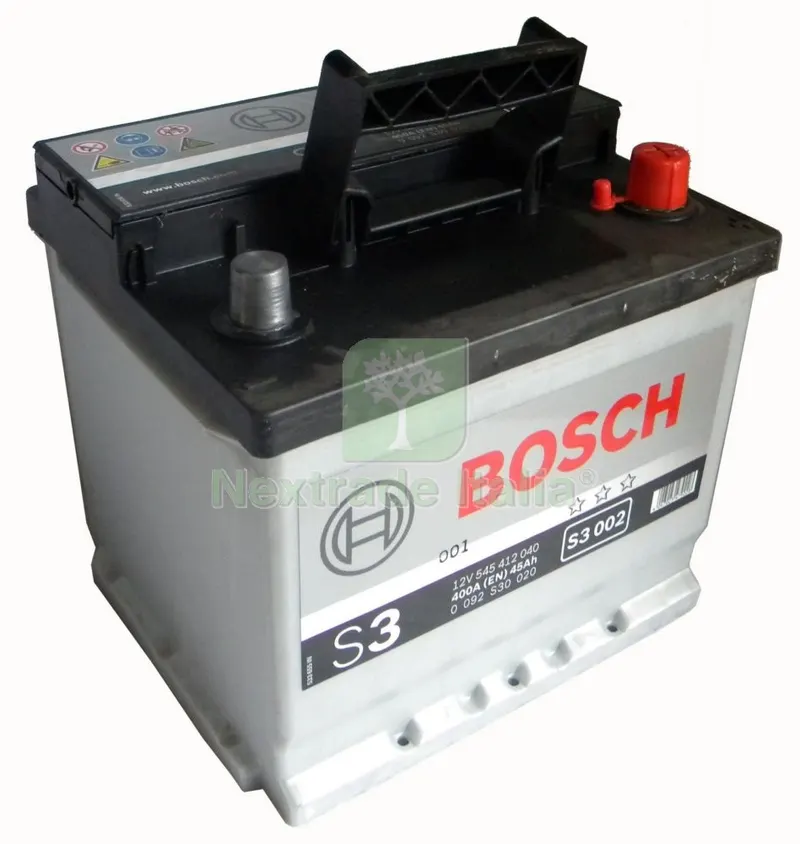 Batteria Auto Bosch S3002 45AH Destra — Pile e batterie — rif. FERX.24361 Batteria Auto Bosch S3002 45AH Destra — Pile e batterie — rif. FERX.24361