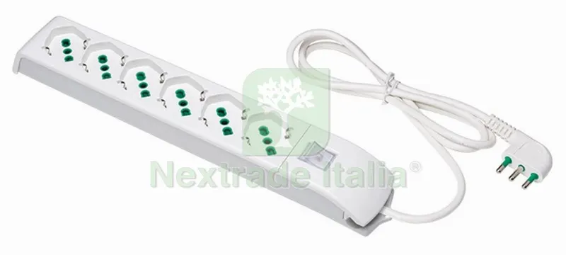 FME ART.410200 Multipresa Fido 6P Bipasso/Schuko + Interruttore Luminoso — Interruttori e prese — rif. FERX.24404 FME ART.410200 Multipresa Fido 6P Bipasso/Schuko + Interruttore Luminoso — Interruttori e prese — rif. FERX.24404