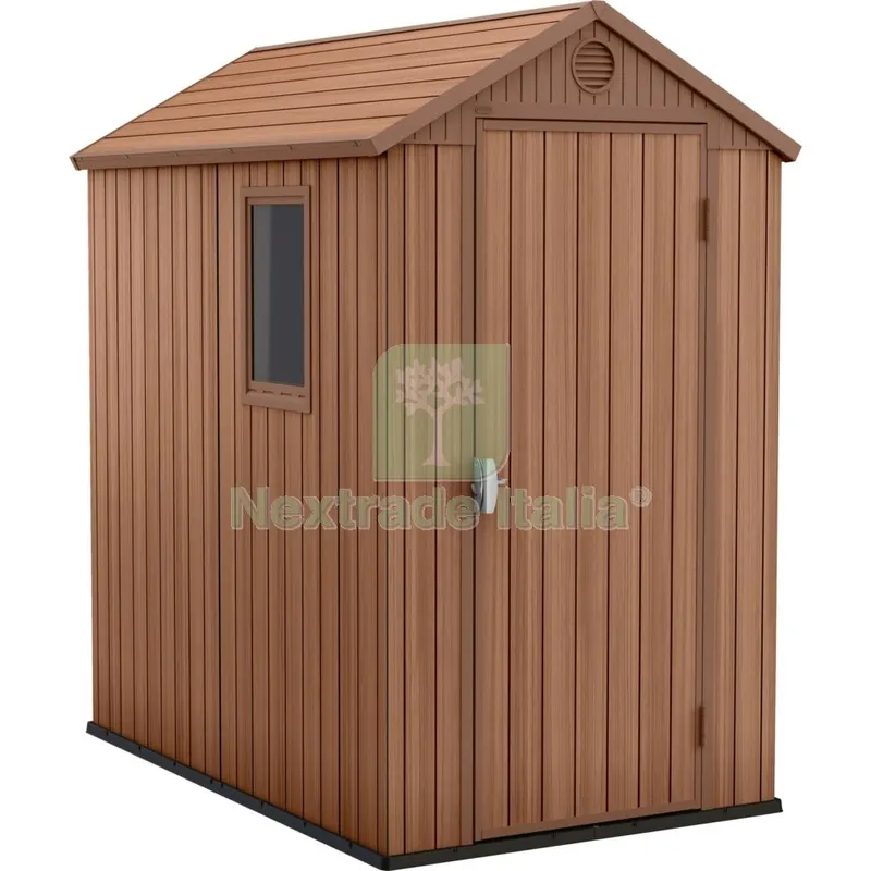 CASETTA KETER DARWIN EFFETTO LEGNO BROWN CM. 125,8X184,5X205H — Tubi e raccordi — rif. FERX.246 CASETTA KETER DARWIN EFFETTO LEGNO BROWN CM. 125,8X184,5X205H — Tubi e raccordi — rif. FERX.246