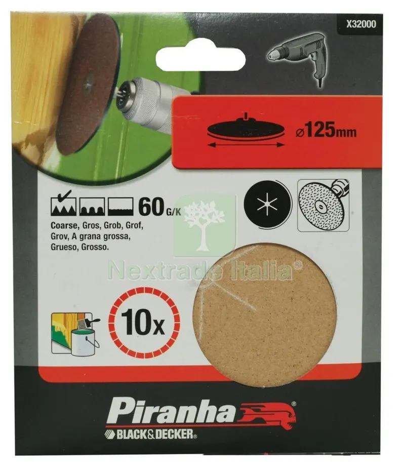 Piranha X32000 5 Dischi Diametro 125 GR.60 (A1452) — Casalinghi e organizzazione — rif. FERX.25090 Piranha X32000 5 Dischi Diametro 125 GR.60 (A1452) — Casalinghi e organizzazione — rif. FERX.25090