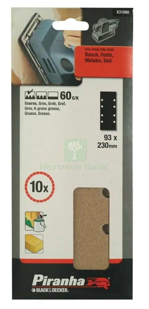 Piranha X31080 10 Fogli Forati 93X230 GR.60 — Tubi e raccordi — rif. FERX.25199