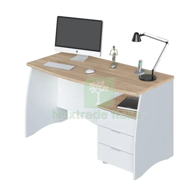 Kit Scrivania Estil con 3CASSETTI CM.136X67X74H Rovere/Bianco — Arredo — rif. FERX.25359 Kit Scrivania Estil con 3CASSETTI CM.136X67X74H Rovere/Bianco — Arredo — rif. FERX.25359