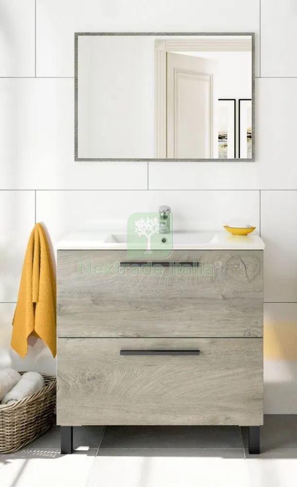 KIT MOBILE BAGNO ATHENA 2 CASSETTI CM.80 ROVERE ALASKA — Accessori bagno — rif. FERX.25386 KIT MOBILE BAGNO ATHENA 2 CASSETTI CM.80 ROVERE ALASKA — Accessori bagno — rif. FERX.25386