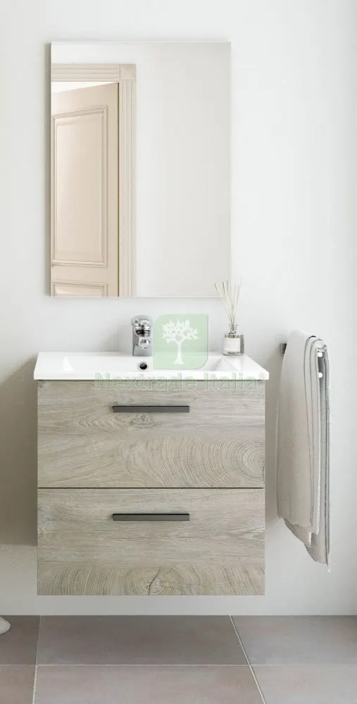 KIT MOBILE BAGNO ARUBA 2 CASSETTI CM.60 ROVERE ALASKA — Accessori bagno — rif. FERX.25392 KIT MOBILE BAGNO ARUBA 2 CASSETTI CM.60 ROVERE ALASKA — Accessori bagno — rif. FERX.25392