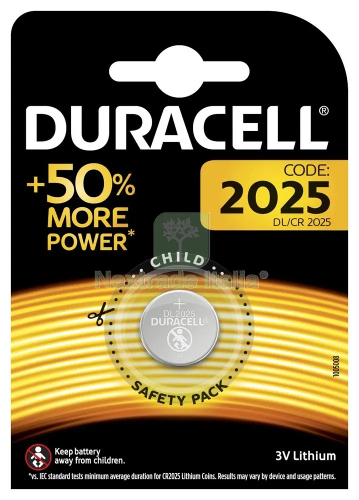 10BLISTER Duracell Batteria a Bottone CR2025 BL.1PZ — Batterie e caricabatterie — rif. FERX.25418