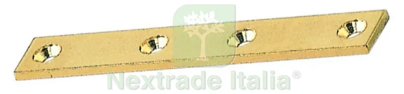 50PZ Lastrina Ottone Diritta a 4 Fori ART. 860 CM. 8 — Piastre e angolari — rif. FERX.25723 50PZ Lastrina Ottone Diritta a 4 Fori ART. 860 CM. 8 — Piastre e angolari — rif. FERX.25723