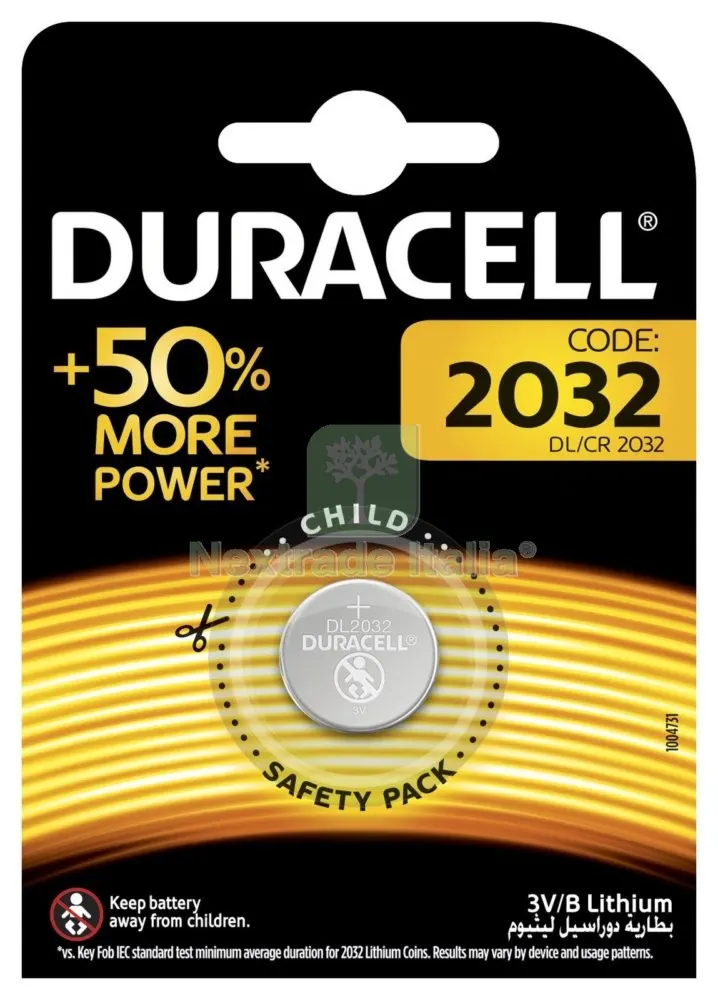 10BLISTER Duracell Batteria a Bottone CR2032 BL.1PZ — Batterie e caricabatterie — rif. FERX.25737